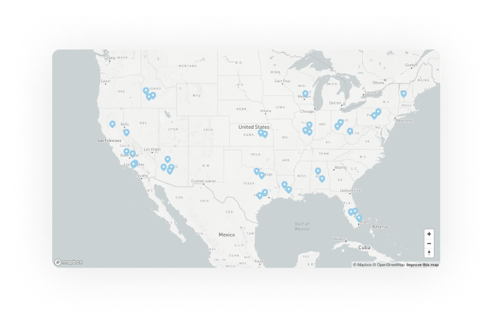A map of AbleVu locations across the United States