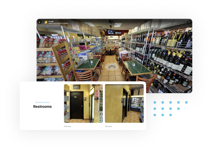 A preview of images that you can see of a business from inside AbleVu